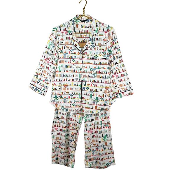 Kate Spade Pajama Set Women’s Medium | Cotton Blend Button Down Sleepwear - Picture 2 of 11